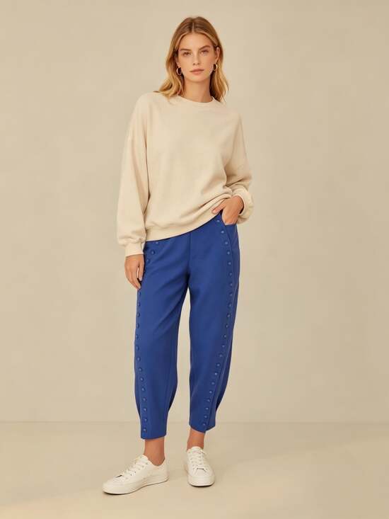 Farm Rio Pants - NWOT Farm Rio Navy Blue High Waisted Pants Size M W30 Women's